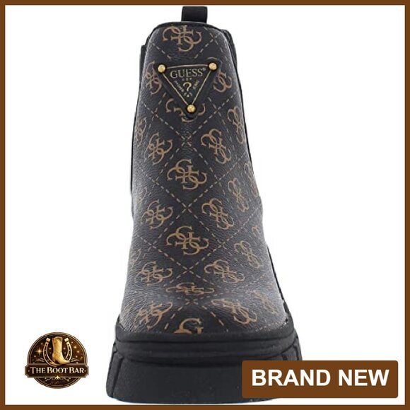 Faux Leather Chelsea Boots with Lug Sole, Pull-On Design, Size 7 - Picture 5 of 7